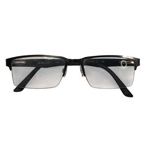 Randy Jackson 1068 Mens Eyeglasses Black Semi Rimless Rectangular 55-18-145